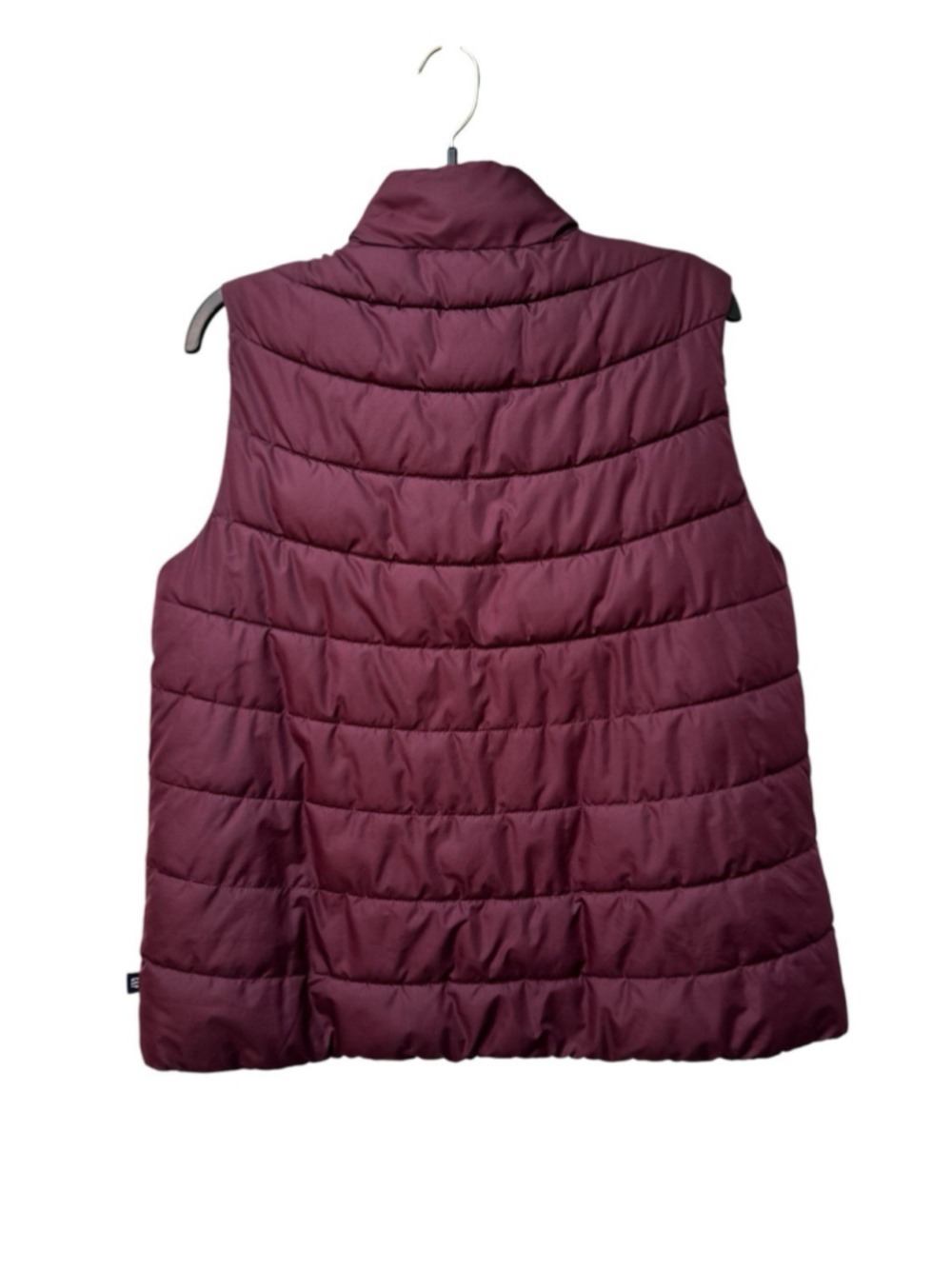 GAP Water-Resistant Puffer Vest Womens Large Burgundy Full Zip Fall Vest Pockets - Picture 5 of 13